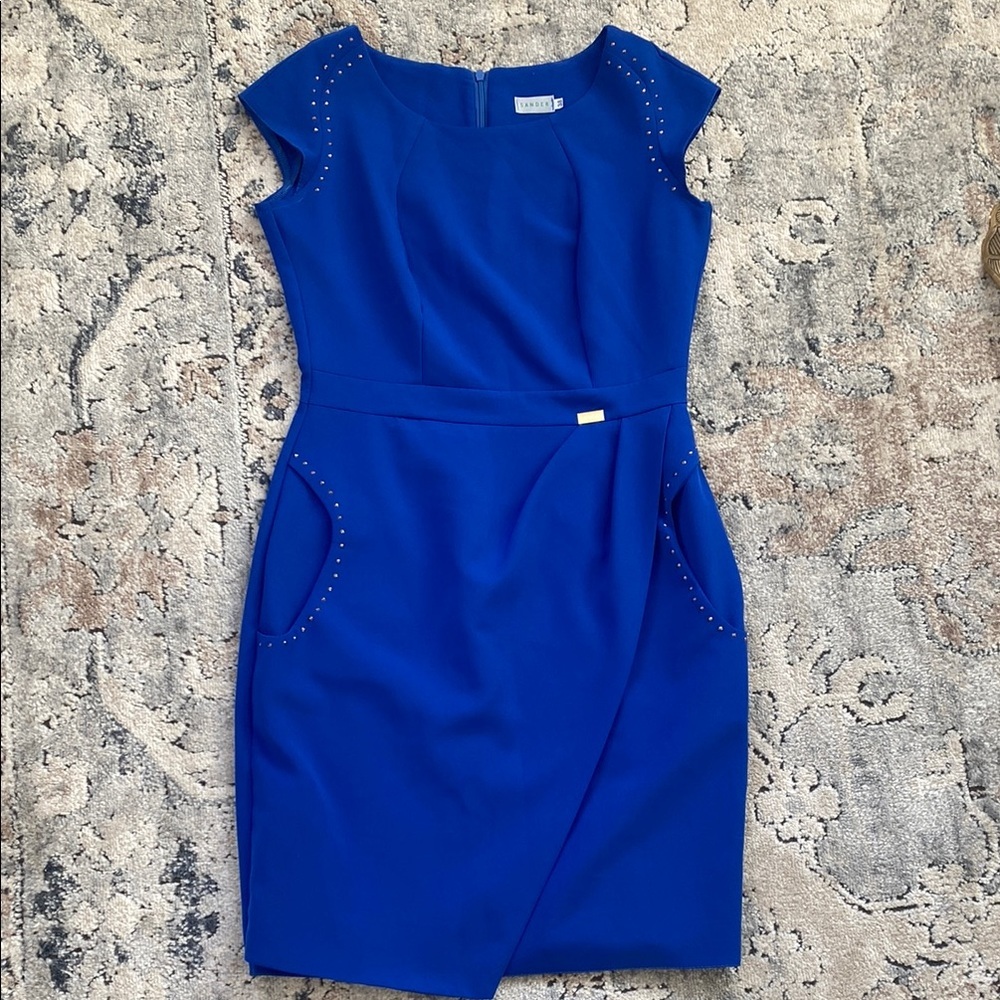 Elegant Blue Cap Sleeve Dress